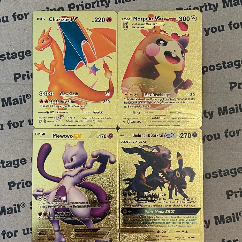 Pokemon Gold Foil Trading Cards Set